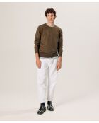 Pull Aaron 100% laine col rond marron écorce