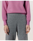 Rechte broek van 100% wol Élisa met grijze revers