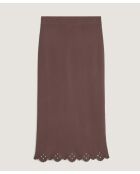 Jupe longue Calypso marron écorce