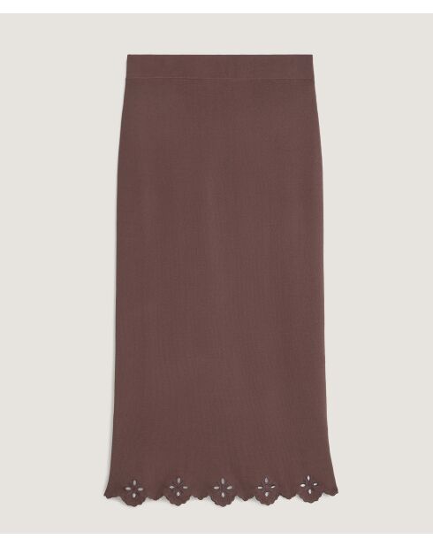Jupe longue Calypso marron écorce