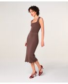 Jupe longue Calypso marron écorce