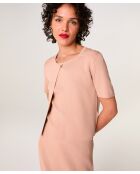 Gilet Allison col rond rose poudre