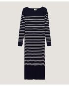 Robe Xénia rayée bleu nuit