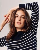 Robe Xénia rayée bleu nuit