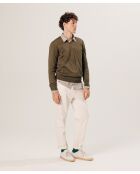 Pull Ernest 100% laine col V marron écorce