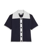 Pull Julie-Rose manches courtes bleu marine