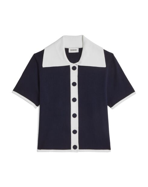 Pull Julie-Rose manches courtes bleu marine