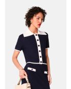 Pull Julie-Rose manches courtes bleu marine