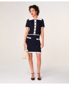 Pull Julie-Rose manches courtes bleu marine