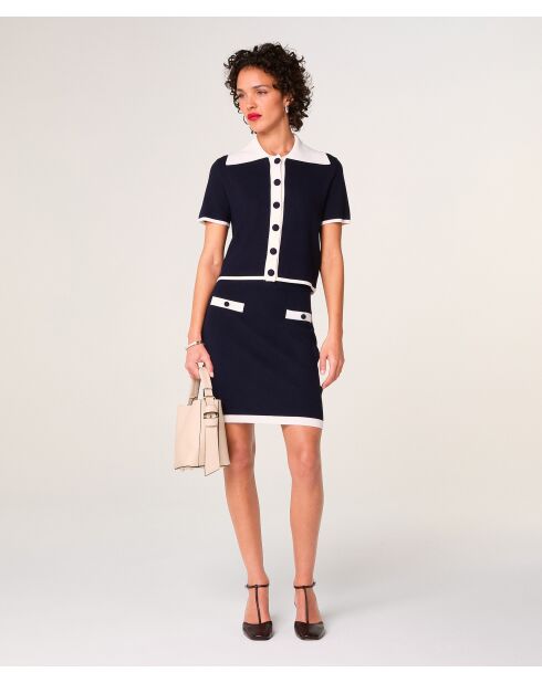 Pull Julie-Rose manches courtes bleu marine