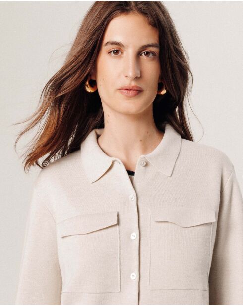 Chemise Concepcion poches poitrine blanc écru