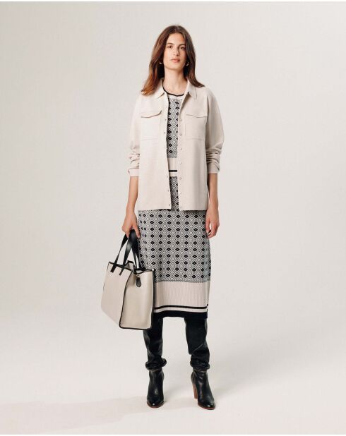 Chemise Concepcion poches poitrine blanc écru