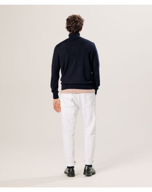 Pull Clément 100% laine col rond bleu nuit