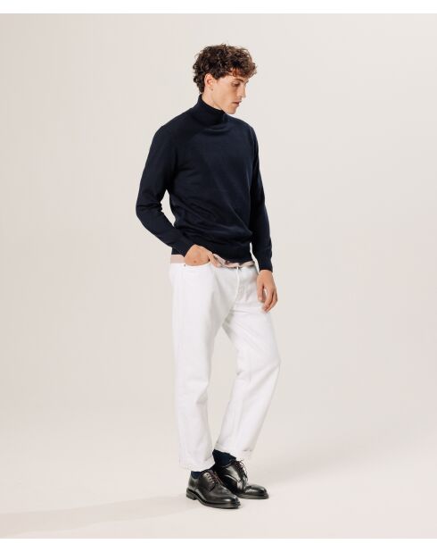 Pull Clément 100% laine col rond bleu nuit