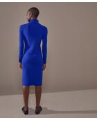 Robe Melina moulante boutons bleu outremer