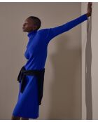 Robe Melina moulante boutons bleu outremer