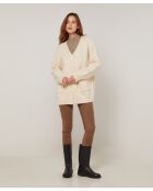 Gilet Elvina en Laine mélangé blanc ivoire
