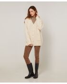 Gilet Elvina en Laine mélangé blanc ivoire