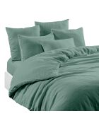 Housse de couette en Lin & Coton Finition Bouton Nacre Limy Céladon