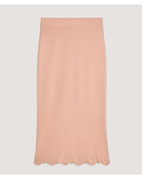 Jupe longue Oana rose poudre