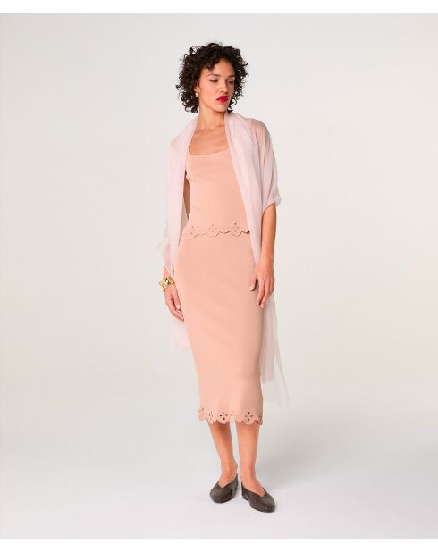 Jupe longue Oana rose poudre