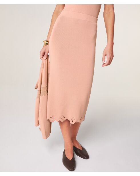 Jupe longue Oana rose poudre