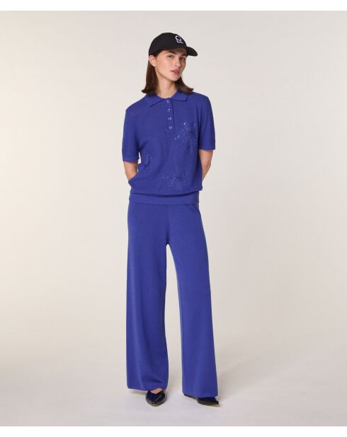 Polo Arianne 100% Laine  bleu outremer