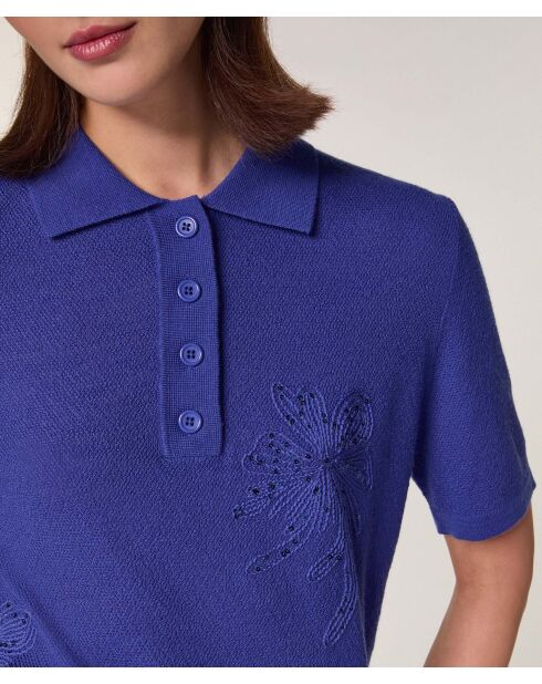Polo Arianne 100% Laine  bleu outremer