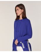 Pull Saxa 100% Laine Col Satin bleu outremer