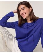 Pull Saxa 100% Laine Col Satin bleu outremer