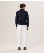 Pull Gilbert 100% laine col polo bleu nuit