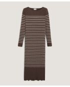 Robe Wendy rayée marron havane