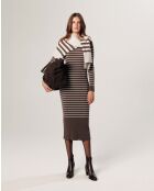 Robe Wendy rayée marron havane