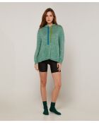 Pull Hortensia à capuche chiné vert