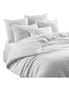 Housse de couette en Lin & Coton Finition Bouton Nacre Limy Blanche