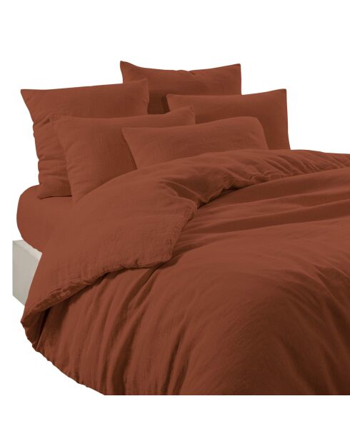 Housse de coussin en Lin & Coton Limy Terre Brûlée