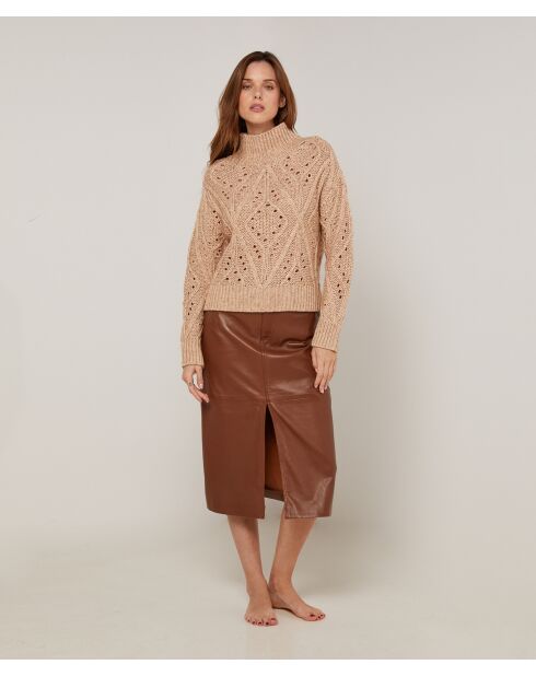 Pull Cindy en Coton & Laine beige ficelle