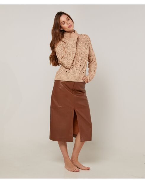 Pull Cindy en Coton & Laine beige ficelle