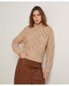 Pull Cindy en Coton & Laine beige ficelle