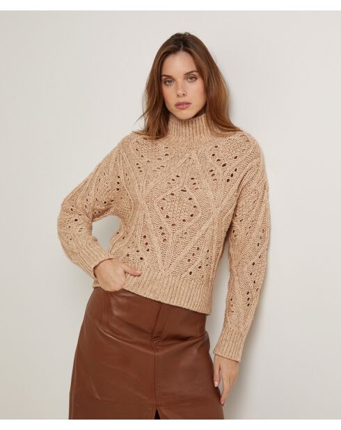 Pull Cindy en Coton & Laine beige ficelle