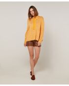 Pull Ayumi à capuche chiné jaune