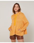 Pull Ayumi à capuche chiné jaune