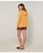 Pull Ayumi à capuche chiné jaune