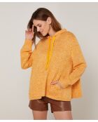 Pull Ayumi à capuche chiné jaune