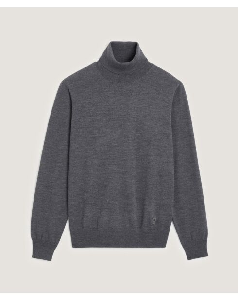 Pull Émile 100% laine col rond gris foncé