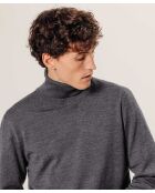 Pull Émile 100% laine col rond gris foncé