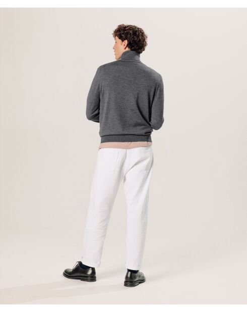 Pull Émile 100% laine col rond gris foncé