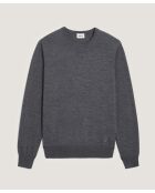 Pull Brice 100% laine col rond gris foncé