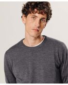 Pull Brice 100% laine col rond gris foncé