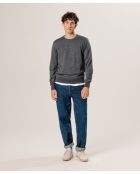 Pull Brice 100% laine col rond gris foncé